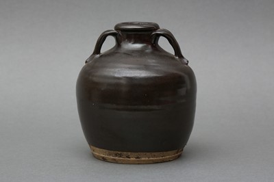 Lot 292 - A CHINESE 'OIL SPOT' TWIN-HANDLED JAR