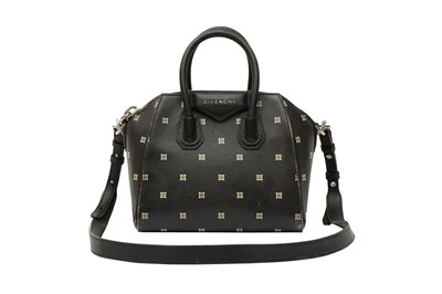 Lot 327 - Givenchy Black Flower Antigona Mini Tote