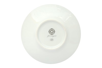 Lot 404 - Hermes 'Fil d'Argent' White Teacups and Saucers
