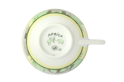 Lot 421 - Hermes Green Africa Tea For Two Set
