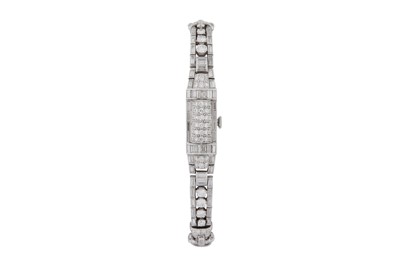 Lot 340 - PLATINUM & DIAMOND COCKTAIL WATCH