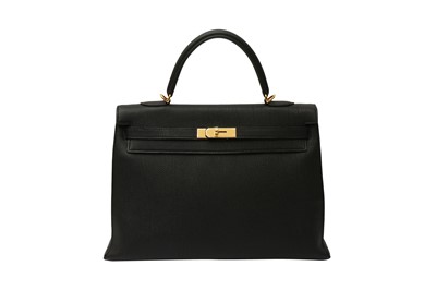 Lot 312 - Hermes Black Togo Kelly Sellier 35