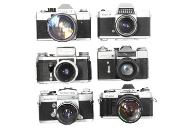 Lot 114 - Six Mechanical 35mm SLR Cameras with Lenses.