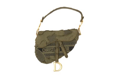 Lot 146 - Christian Dior Khaki Camouflage Medium Saddle Bag