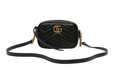 Lot 309 - Gucci Black GG Mini Marmont Matelassé Camera Bag