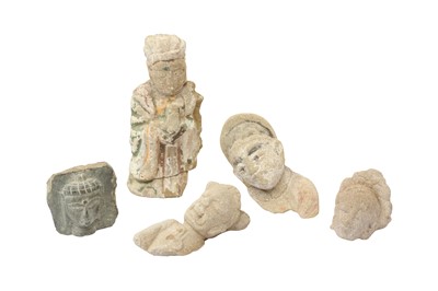 Lot 656 - A GROUP OF CHINESE CARVED STONE FRAGMENTS