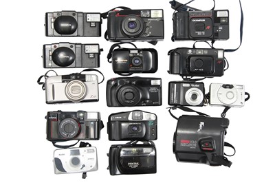 Lot 107 - Fifteen Point & Shoot Cameras With Yashica Samurai.