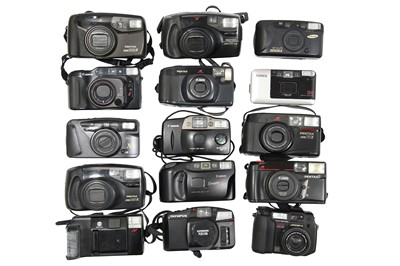 Lot 109 - Fifteen Point & Shoot Cameras With Konica A4.