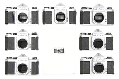 Lot 122 - Seven Pentax S Series SLR Camera Bodies.