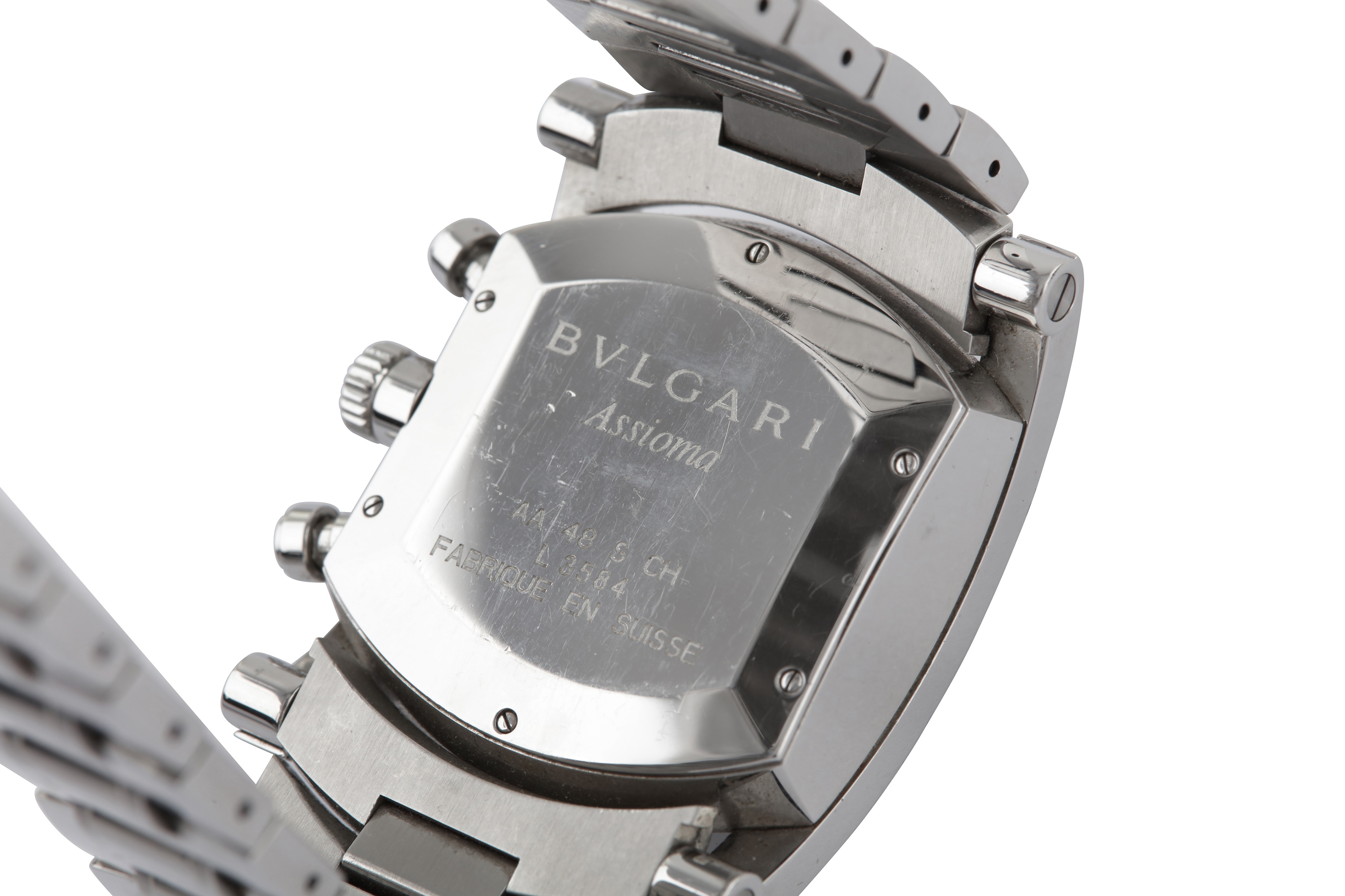 Lot 412 - BVLGARI ASSIOMA CHRONOGRAPH BRACELET WATCH