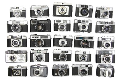 Lot 131 - Twenty Five 35mm Viewfinder Cameras With two Yashica Electro GTN.