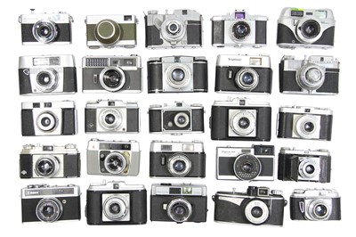 Lot 134 - Twenty Five 35mm Viewfinder Cameras With Minolta HiMatic.