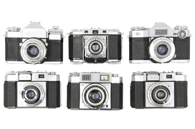 Lot 116 - Six Zeiss Ikon 35mm Cameras With Two Contaxflex Cameras.