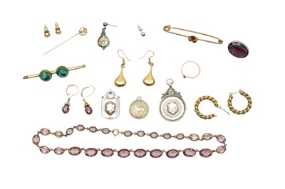 Lot 43 - A GROUP OF SILVER MEDALS AND COSTUME JEWELLERY