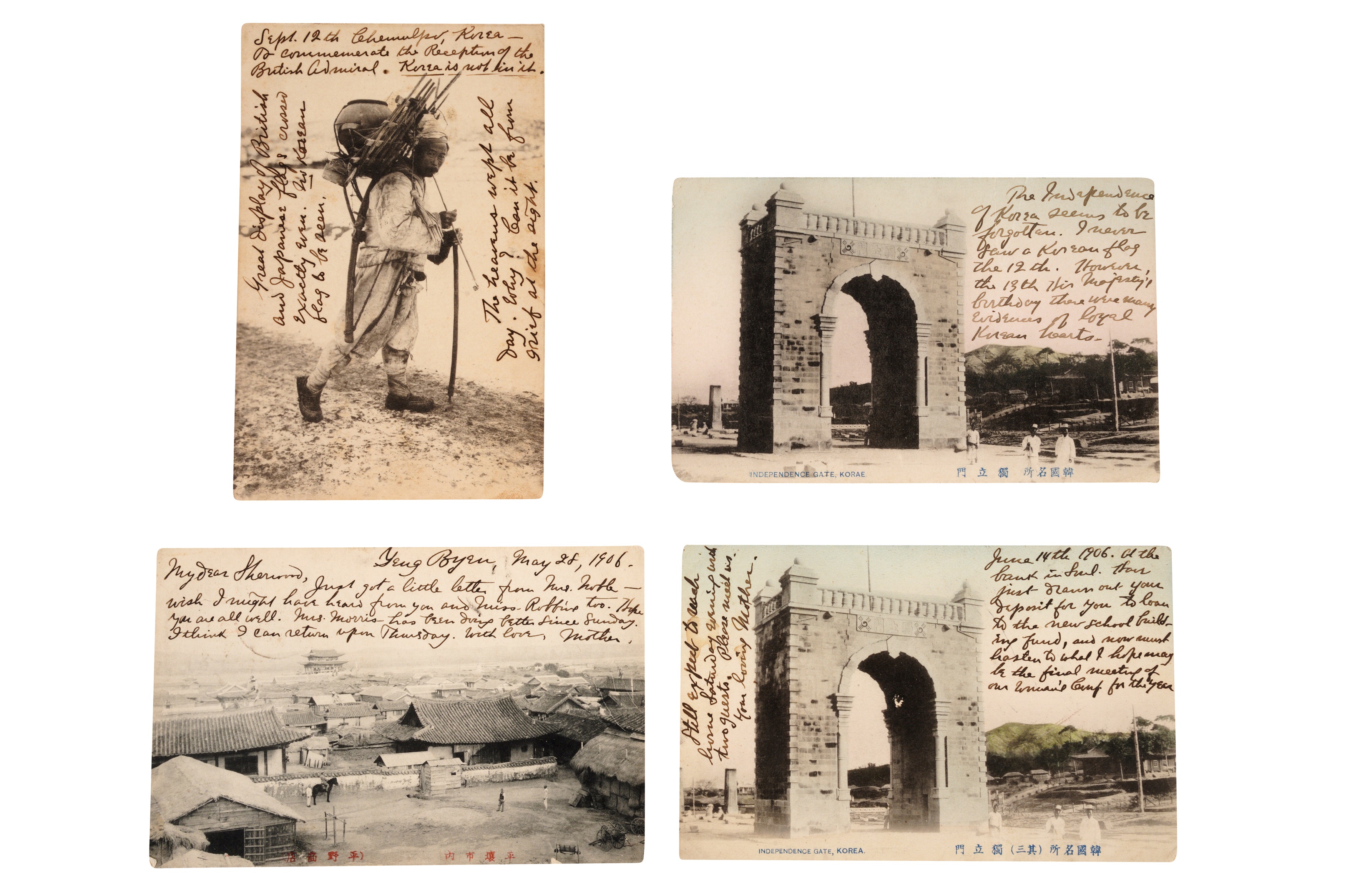 Lot 43 - KOREA 1906 SHERWOOD HALL PYONGYANG POSTCARDS