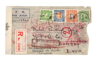 Lot 84 - CHINA SHANGHAI 1940 VIA INDIA TO FREE FRENCH IN LONDON