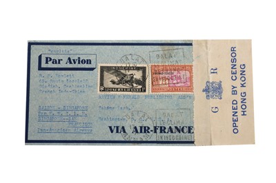Lot 91 - FRENCH INDO CHINA/HONG KONG AIR FRANCE CENSOR 1941/U.S.A.