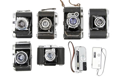 Lot 290 - Six Medium Format Folding Cameras with Sumida Proud Model 50.