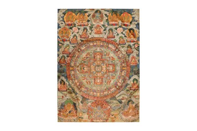 Lot 196 - A TIBETAN GUHYASAMAJA MANDALA THANGKA