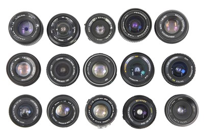 Lot 200 - Fifteen 35mm Camera Prime Lenses.