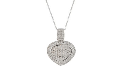 Lot 243 - A DIAMOND HEART PENDANT NECKLACE