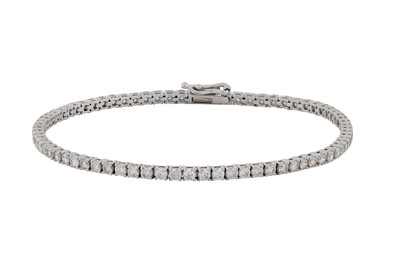 Lot 248 - A DIAMOND LINE BRACELET