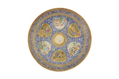Lot 13 - A LARGE BOWL AND DISH FROM THE ZILL AL-SULTAN CANTON PORCELAIN SERVICE