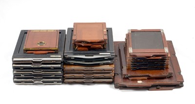 Lot 283 - Group of Twelve Mahogany Double Dark Slides.