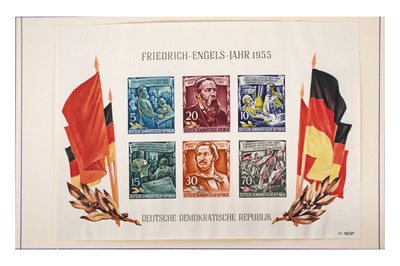 Lot 259 - EAST GERMANY FINLANDIA 1956 PRESENTATION BOOKLET MAO ENGELS M/S RICHARD SERINEK