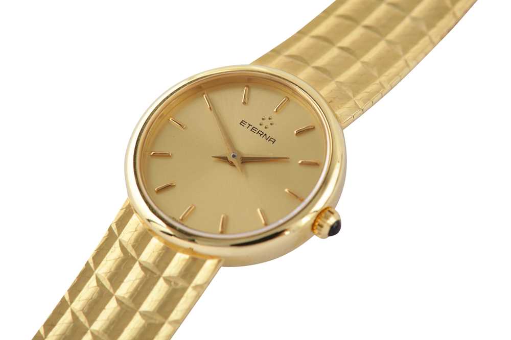 Lot 352 - ETERNA GOLD BRACELET WATCH