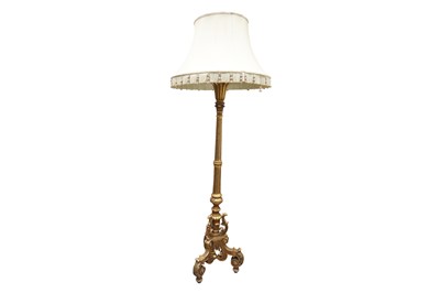 Lot 82 - A LARGE AND IMPRESSIVE GILTWOOD STANDARD LAMP
