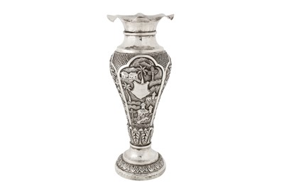 Lot 93 - An early 20th century Anglo – Indian unmarked silver vase, Bombay circa 1925