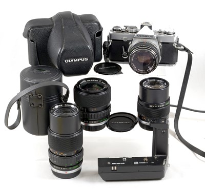 Lot 1040 - 4-Lens Olympus OM-1 Outfit.