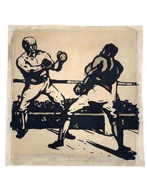 Lot 53 - Nicholson (William) Boxing, pencil, india ink, watercolour and gouache, 1897