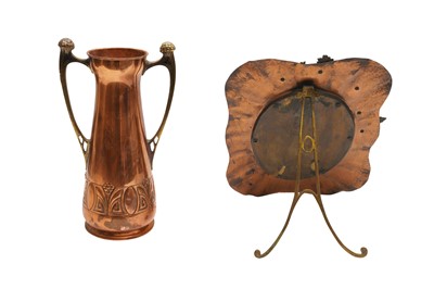 Lot 265 - A WMF COPPER TWIN HANDLED VASE