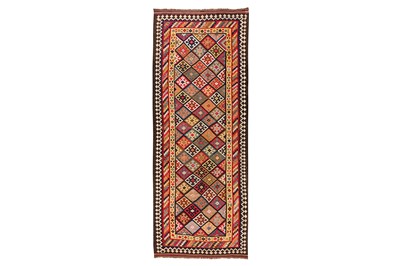 Lot 9 - AN ANTIQUE NORTH-WEST PERSIAN KILIM RUNNER
