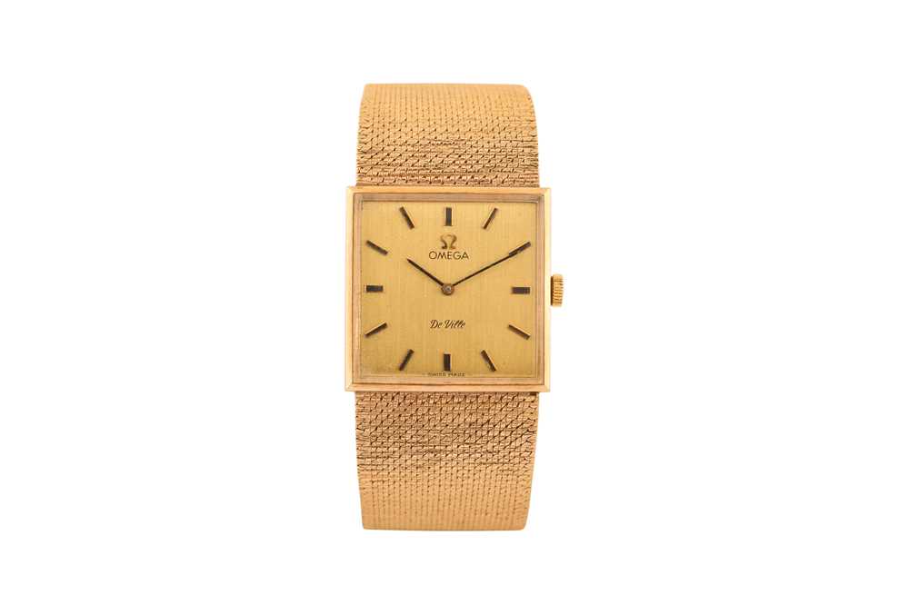 Lot 445 - OMEGA DE VILLE BRACELET WATCH - 9K GOLD