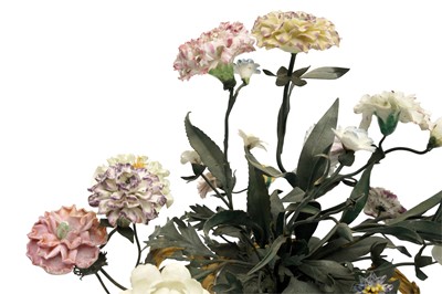 Lot 242 - A PAIR OF 19TH CENTURY DRESDEN PORCELAIN POTPOURRI VASES WITH ORMOLU MOUNTS & FLOWERS