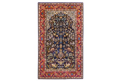 Lot 73 - AN EXTREMELY FINE PART SILK ISFAHAN PRAYER RUG, CENTRAL PERSIA