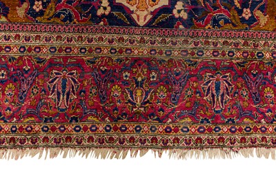 Lot 12 - A VERY FINE SILK KASHAN RUG, CENTRAL PERSIA