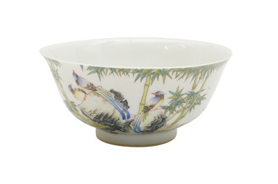 Lot 642 - A CHINESE 'BIRDS AND BAMBOO' BOWL