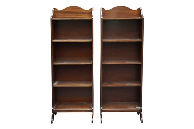 Lot 77 - A PAIR OF EDWARDIAN NARROW BOOKCASES