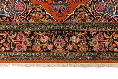 Lot 2 - AN UNUSUAL VERY FINE PART SILK INDIAN RUG
