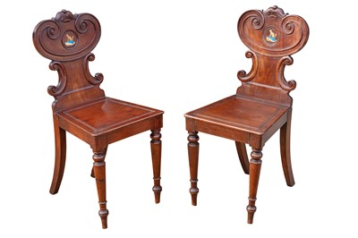 Lot 56 - A PAIR OF WILLIAM IV HALL CHAIRS