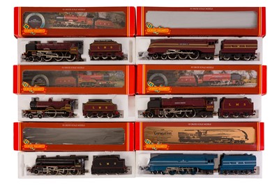 Lot 223 - A GROUP OF SIX BOXED HORNBY OO GAUGE STEAM LOCOMOTIVES IN LMS LIVERY