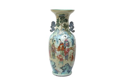 Lot 487 - A LARGE CHINESE FAMILLE-ROSE 'FIGURATIVE' VASE