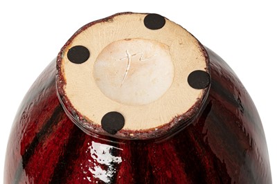Lot 83 - A STUDIO POTTERY TALL OVOID VASE