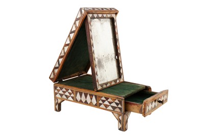 Lot 171 - A 17TH-18TH CENTURY MOTHER OF PEARL INLAID MIRROR BOX