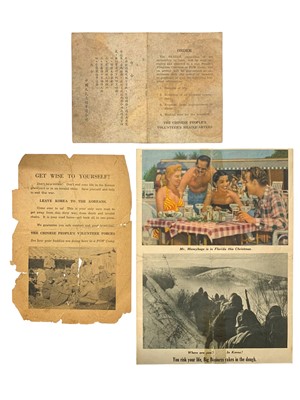 Lot 93 - Korean War: A collection of 28 airborne ‘psywar’ propaganda leaves