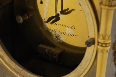 Lot 97 - A 19TH CENTURY ORMOLU FUSEE MANTLE CLOCK